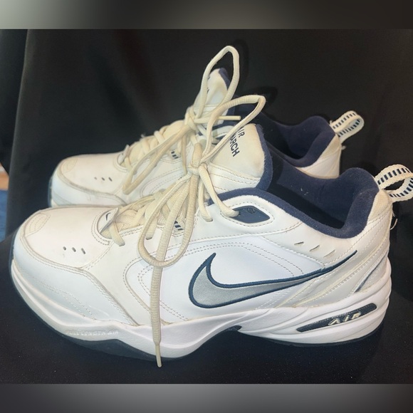 Nike Air Monarch IV White/Navy Men’s Size 10.5 – Athletic Walking Shoes - Picture 1 of 5